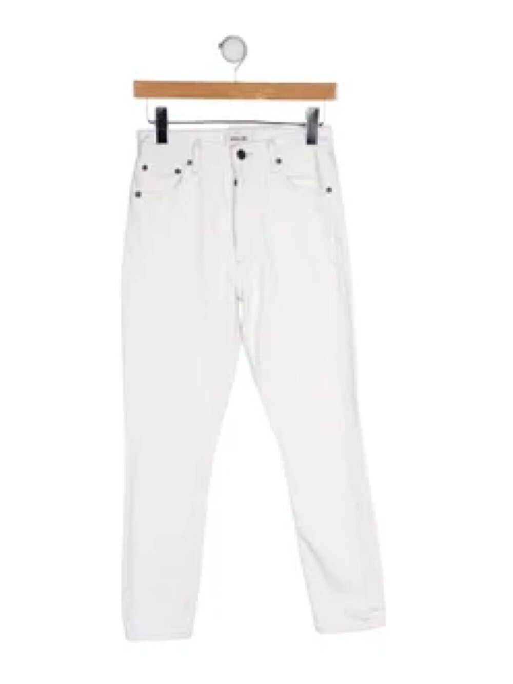 AGOLDE White Mid Rise Skinny Jeans